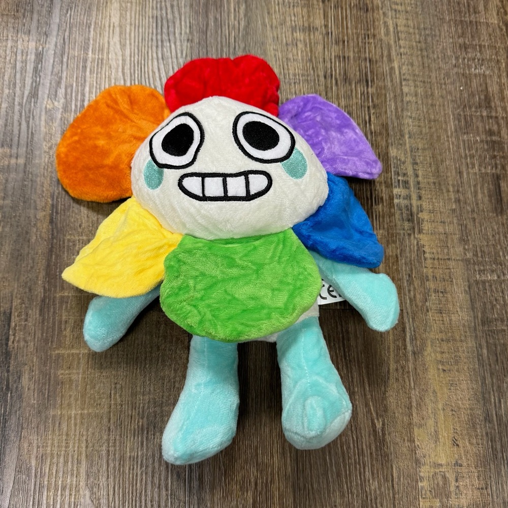 Rainbow Dandy Plush Toy Multicolor Flower Character Indie Game 11 Inch